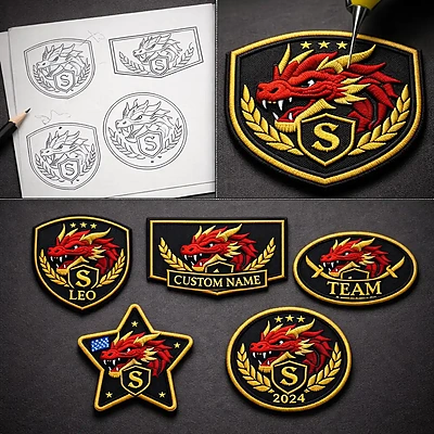 Custom Embroidered Patches for Jackets, Hats & Bags