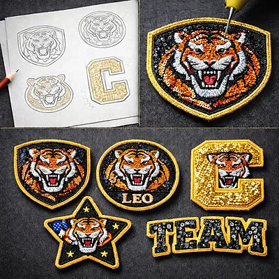 Personalized Sequin Patches with Custom Logo Design