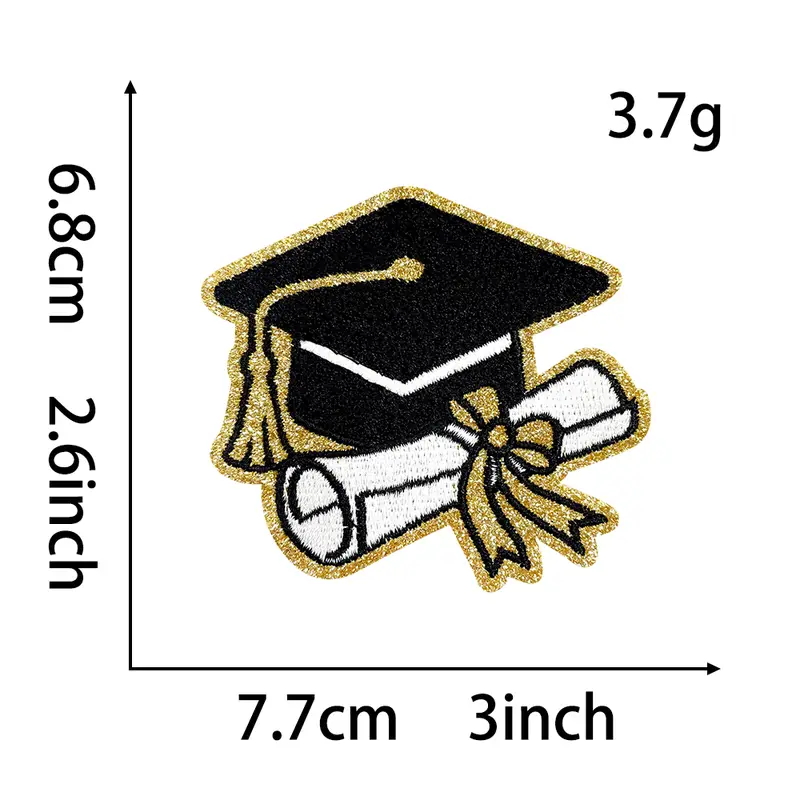 Decorative Graduation Embroidered Patch - Image 2